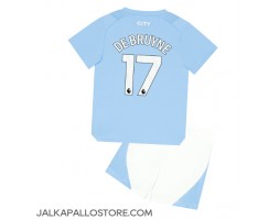 Manchester City Kevin De Bruyne #17 Kotipaita Lapsille 2023-24 Lyhythihainen (+ shortsit)